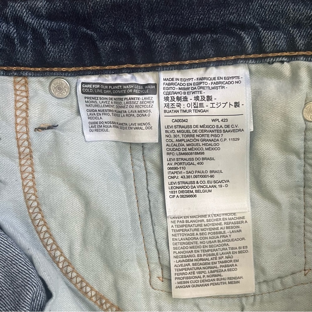 Levi Strauss denim blue straight jeans 527 Men 34/30 5pockets design zip logo - Picture 15 of 16